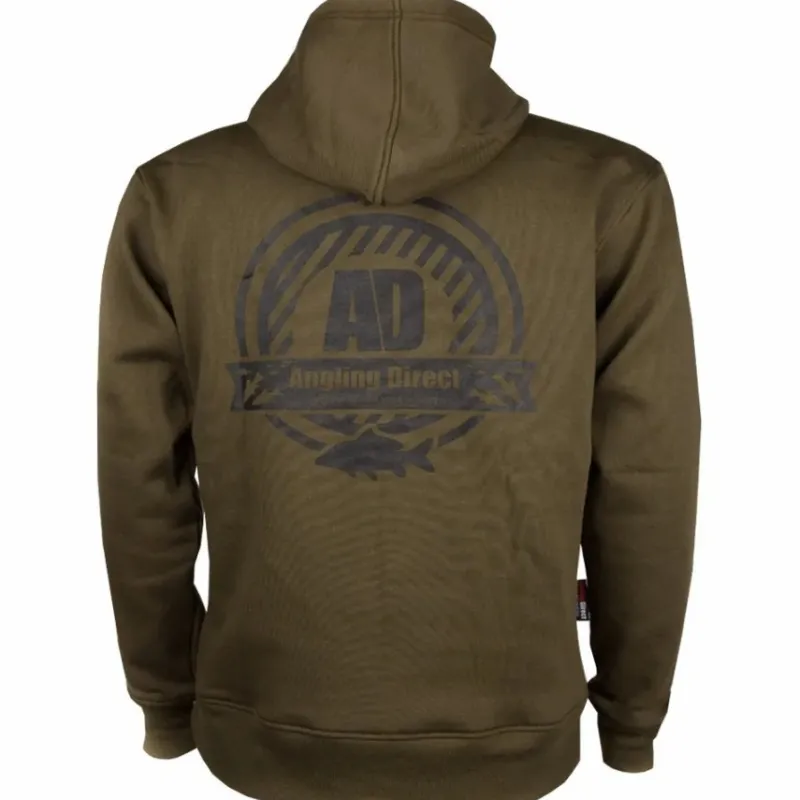 Fly Angling Direct Clothing * AD Emblem Green Fishing Hoodie 2019