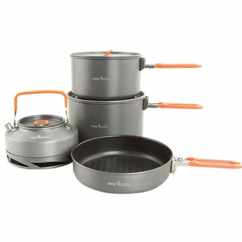 Pike / Predator Fox Cooking Equipment * Fishing Cookware Set - Large (4 Piece)